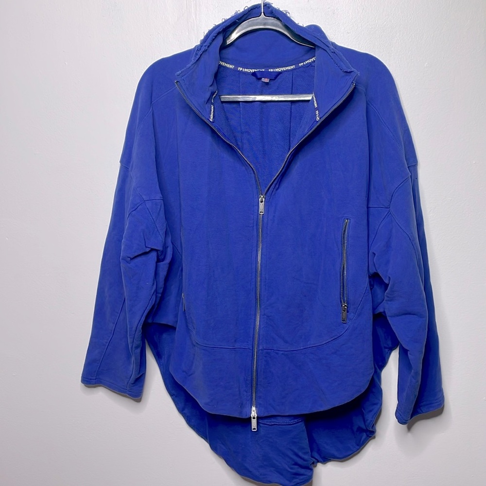 Free People blue zip up size small